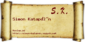 Simon Katapán névjegykártya